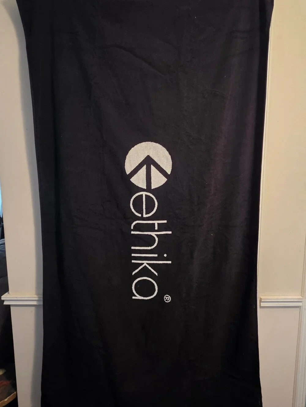 Ethika Logo Black White thick cotton beach towel NWOT